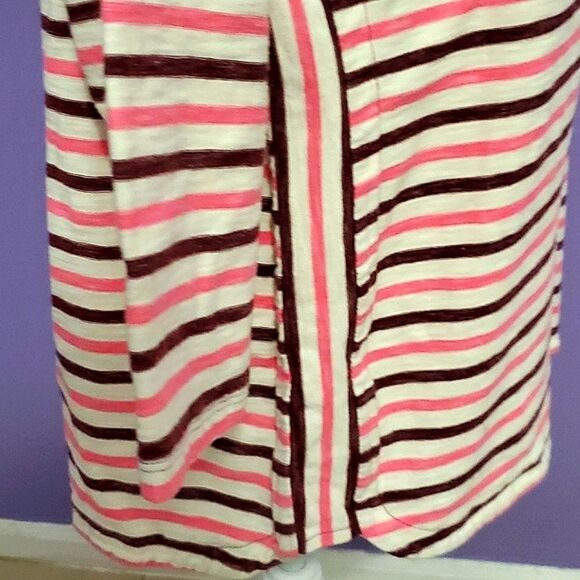 T by Talbots Pink & Purple Stripes Drop Shoulder Comfy Casual Knit Top - Picture 5 of 9